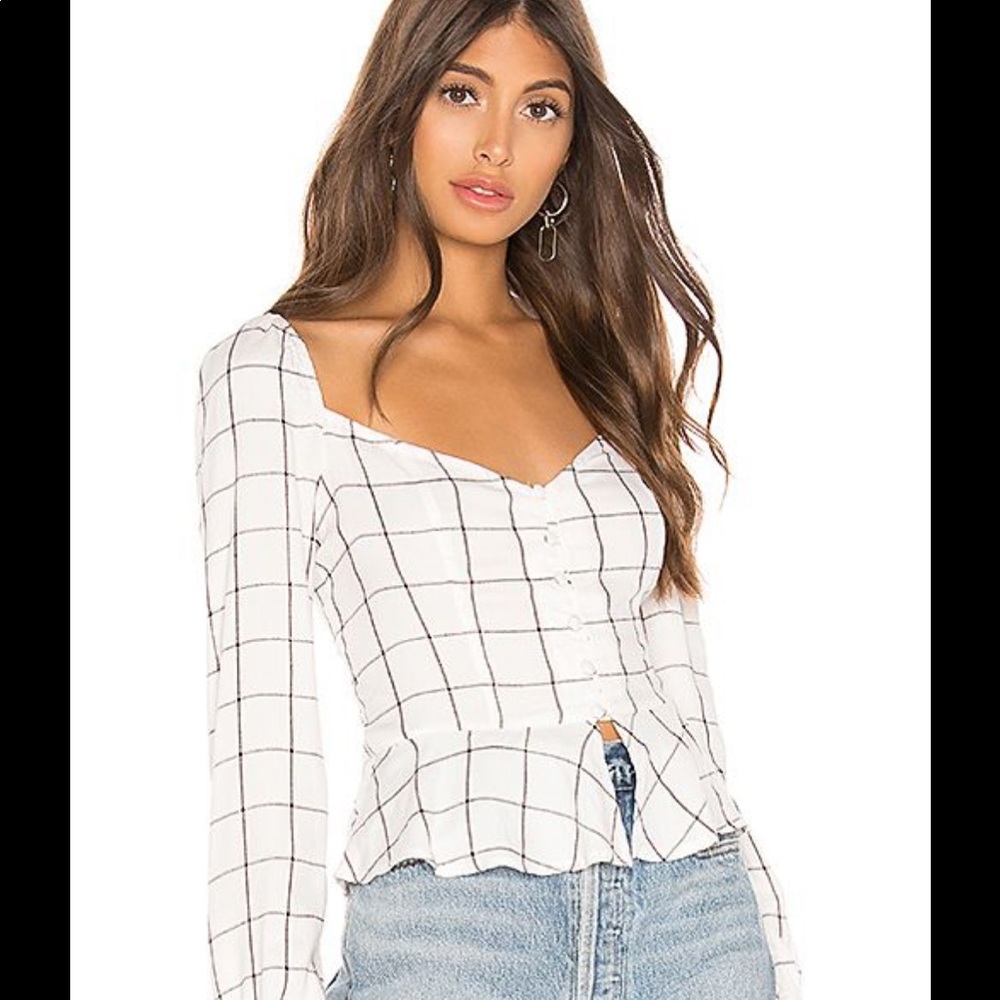 Revolve white and pink top